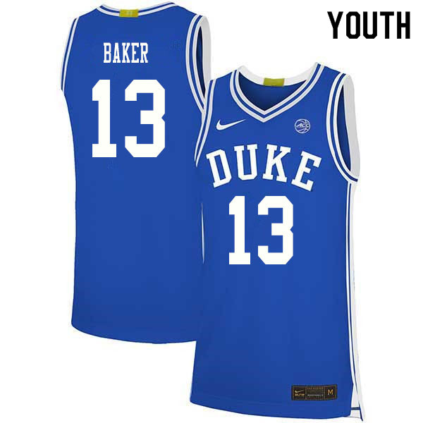 2020 Youth #13 Joey Baker Duke Blue Devils College Basketball Jerseys Sale-Blue - Click Image to Close